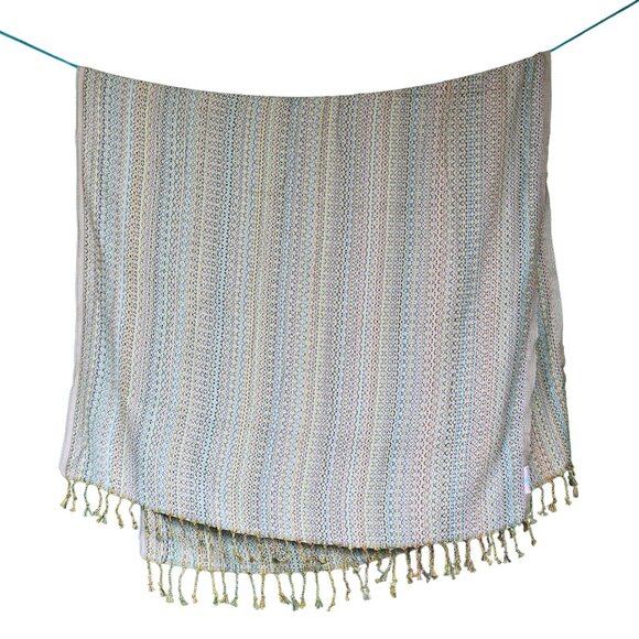 Salt Rag Beach Towel - "Mint/Yellow Hippie Rag" [Sand Free Turkish Beach Towel] - Picture 4 of 4